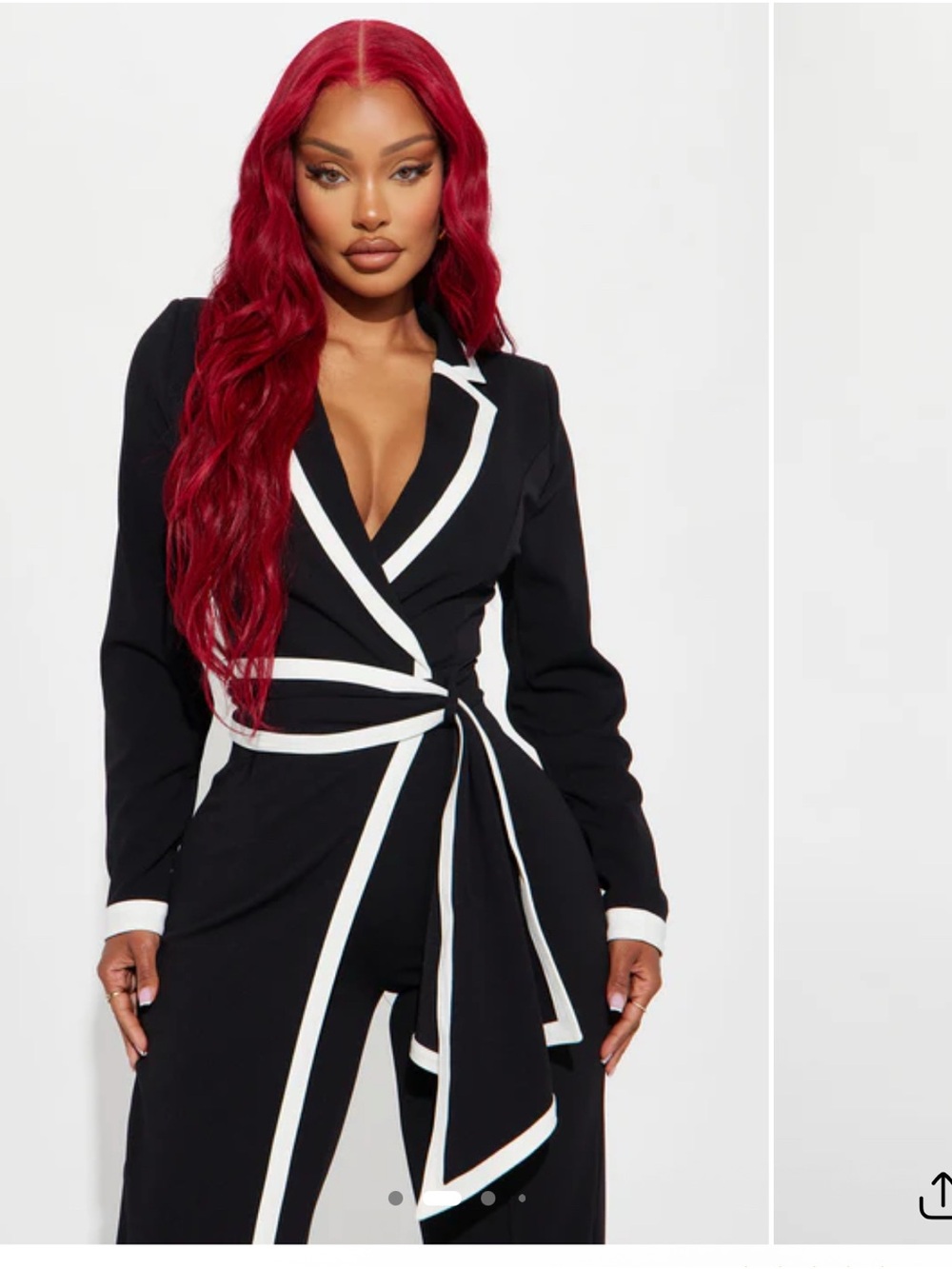 Fashion Nova PINK Jumpsuit with White Trim